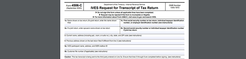 Irs Updates Tax Transcript Request Form Mba Newslink 6592